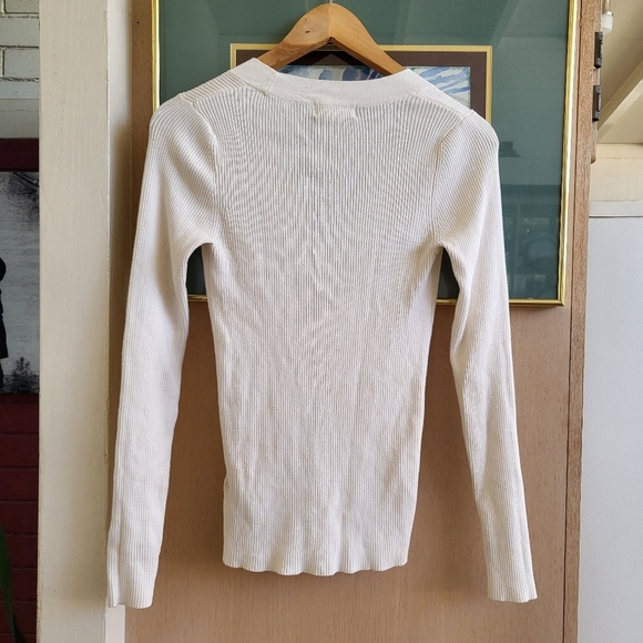 H&M Cream Ribbed Knit Top - Picture 4 of 7